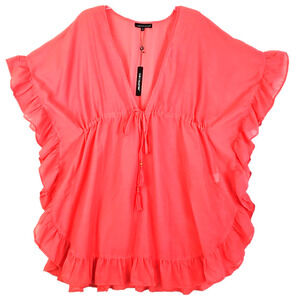 Club z collection ~Plus Size 1X~ Coral Cover-Up Beach Boho NWT.